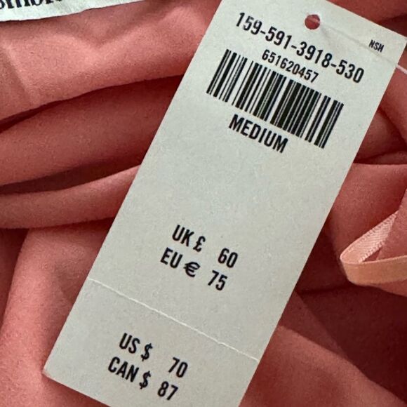 Abercrombie & Fitch Halter Ruched Mini Dress Chiffon Sundress Coral NWT M - Picture 5 of 5